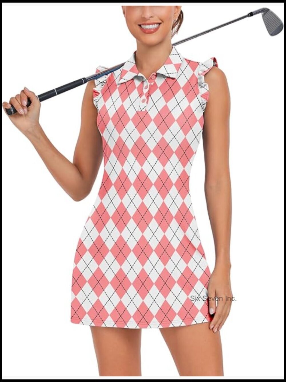 Tennis Dress with Built-in Shorts and Pockets Polo Golf Athletic Workout Dress